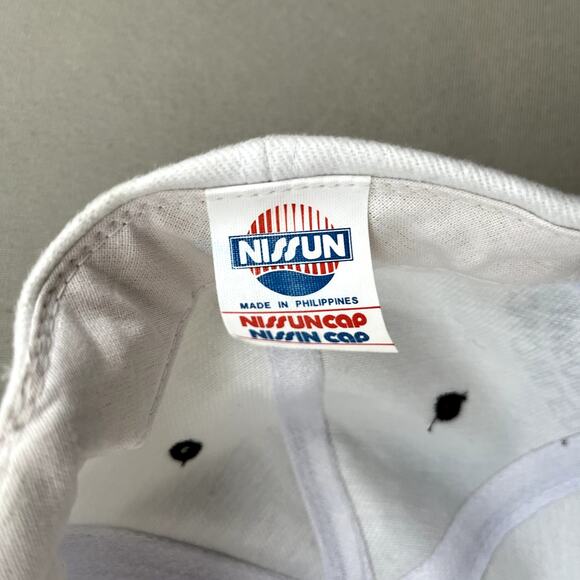 Vintage Tech Hat Cap Strapback White Britannica Encyclopedia Software Art 90s - Picture 7 of 8